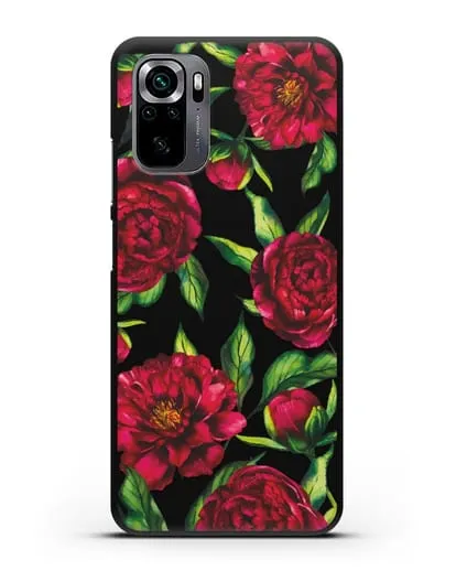 Чехол Пионы бордовые силиконовый для Xiaomi Poco M5s