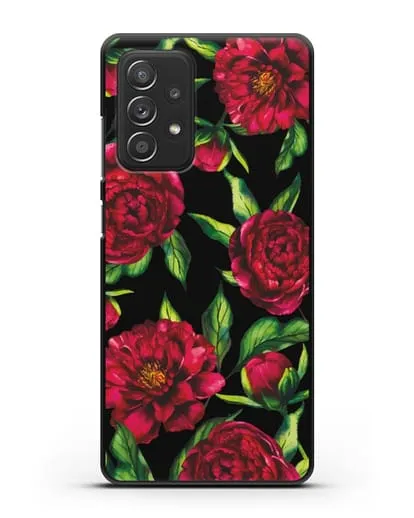 Чехол Пионы бордовые силиконовый для Samsung Galaxy A53