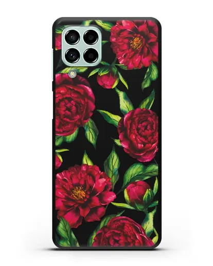 Чехол Пионы бордовые силиконовый для Samsung Galaxy M53 [SM-M536]