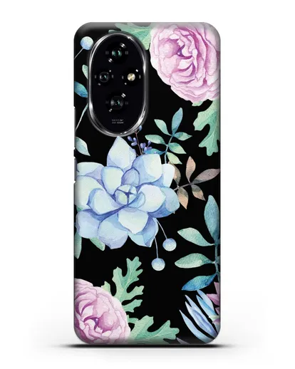 Чехол Суккуленты силиконовый для Honor 200