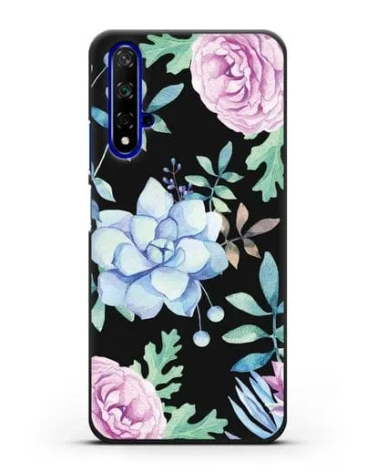 Чехол Суккуленты силиконовый для Honor 20