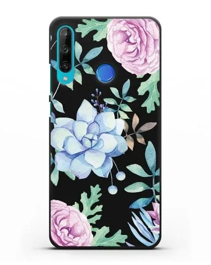 Чехол Суккуленты силиконовый для Honor 9C