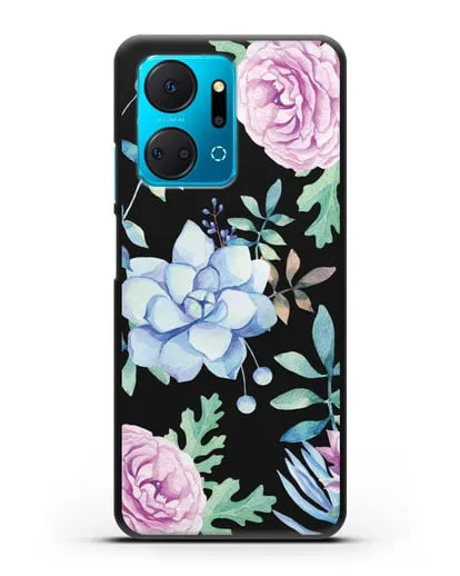 Чехол Суккуленты силиконовый для Honor X7a Plus