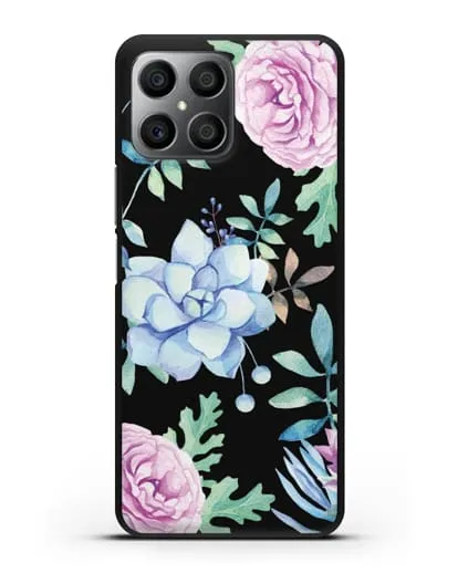 Чехол Суккуленты силиконовый для Honor X8