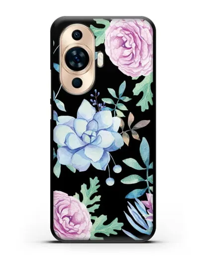 Чехол Суккуленты силиконовый для Huawei Nova 11