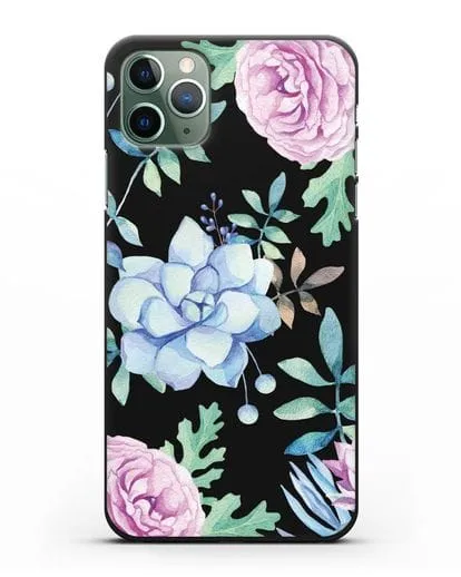 Чехол Суккуленты силиконовый для iPhone 11 Pro Max