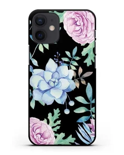 Чехол Суккуленты силиконовый для iPhone 12 mini