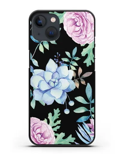 Чехол Суккуленты силиконовый для iPhone 13 Mini