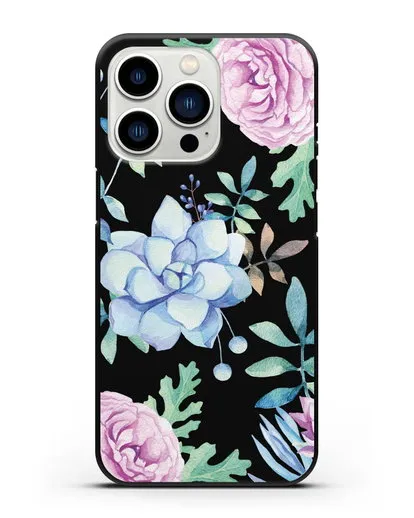 Чехол Суккуленты силиконовый для iPhone 13 Pro