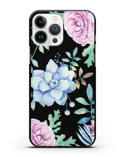 Чехол Суккуленты силиконовый для iPhone 13 Pro Max
