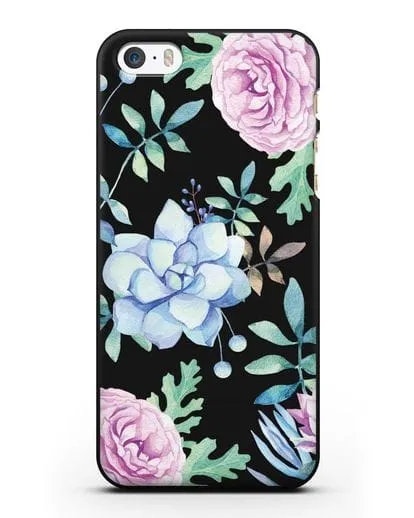 Чехол Суккуленты силиконовый для iPhone 5/5s/SE