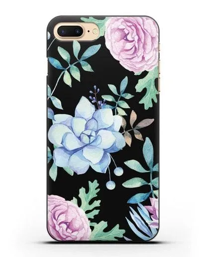 Чехол Суккуленты силиконовый для iPhone 7 Plus