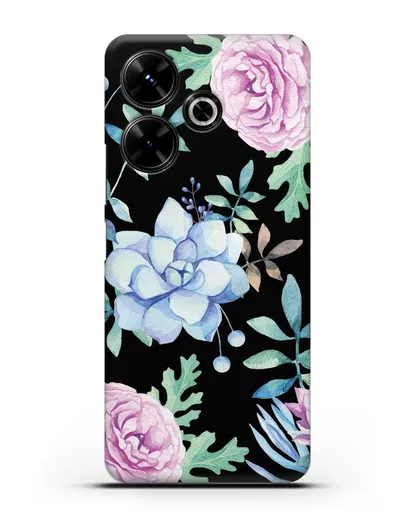 Чехол Суккуленты силиконовый для Xiaomi Poco M6