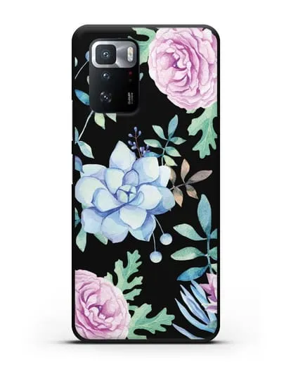 Чехол Суккуленты силиконовый для Xiaomi Poco X3 GT