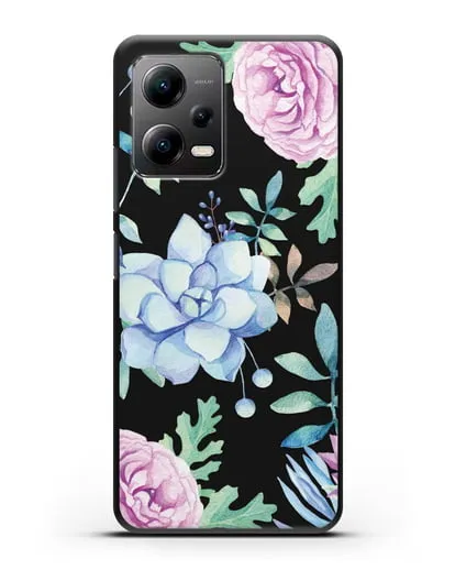 Чехол Суккуленты силиконовый для Xiaomi Poco X5