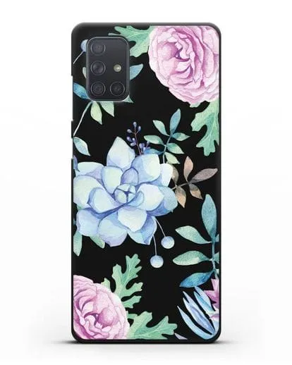 Чехол Суккуленты силиконовый для Samsung Galaxy A71 [SM-A715F]