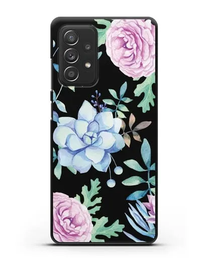 Чехол Суккуленты силиконовый для Samsung Galaxy A53