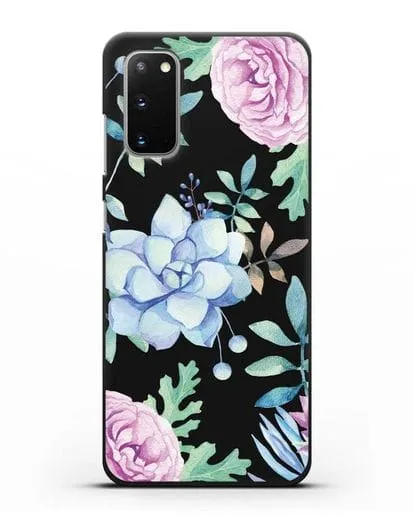 Чехол Суккуленты силиконовый для Samsung Galaxy S20 [SM-G980F]