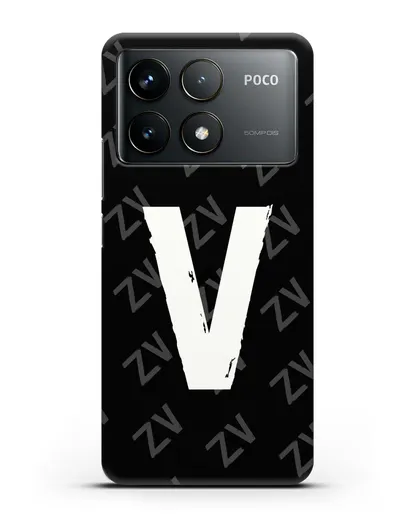 Чехол с буквой V силиконовый для Xiaomi Poco F6 Pro