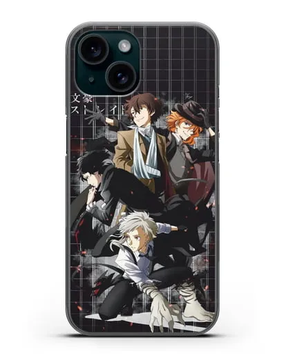 Чехол аниме Великий из бродячих псов картинка с персонажами детективного агентства силиконовый для iPhone 15