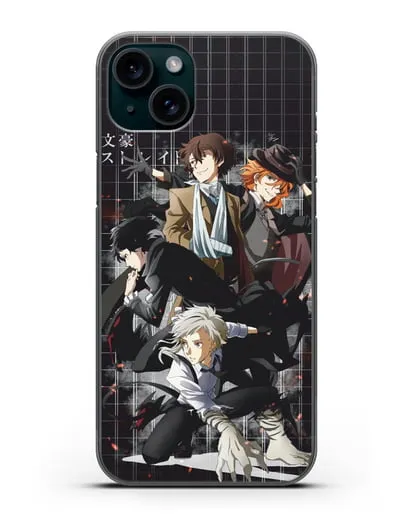 Чехол аниме Великий из бродячих псов картинка с персонажами детективного агентства силиконовый для iPhone 15 Plus