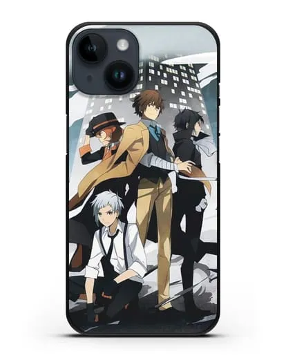 Чехол аниме Великий из бродячих псов изображение с персонажами детективного агентства силиконовый для iPhone 14