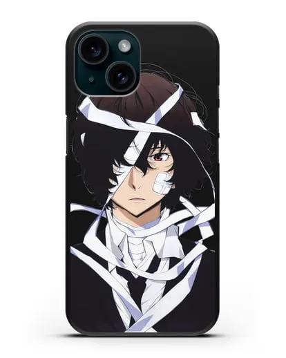 Чехол аниме Великий из бродячих псов Дадзай Осаму арт силиконовый для iPhone 15