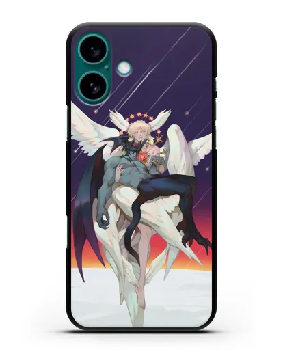 Чехол аниме Человек-дьявол плакса (Devilman crybaby) Акира и Рё арт силиконовый для iPhone 16 Plus