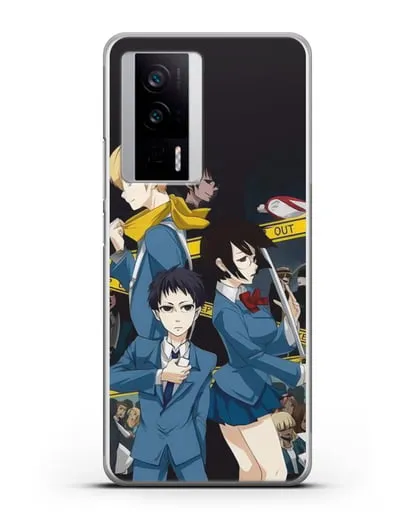 Чехол аниме Дюрарара!! (Durarara!!) Микадо и Анри силиконовый для Xiaomi Poco F5 Pro