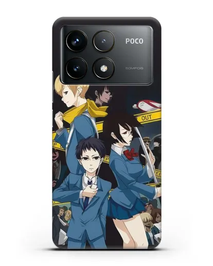 Чехол аниме Дюрарара!! (Durarara!!) Микадо и Анри силиконовый для Xiaomi Poco F6 Pro