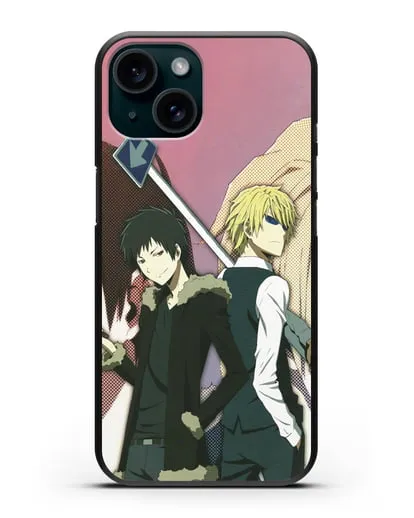 Чехол аниме Дюрарара!! (Durarara!!) Шизуо и Изая силиконовый для iPhone 15