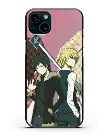 Чехол аниме Дюрарара!! (Durarara!!) Шизуо и Изая силиконовый для iPhone 15 Plus