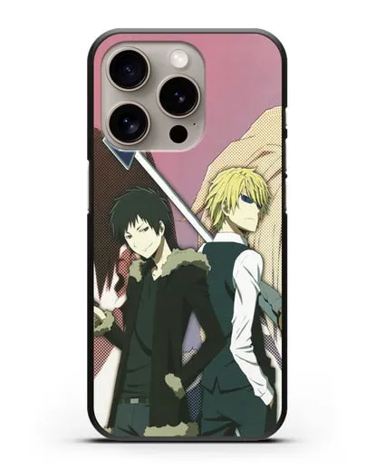 Чехол аниме Дюрарара!! (Durarara!!) Шизуо и Изая силиконовый для iPhone 15 Pro