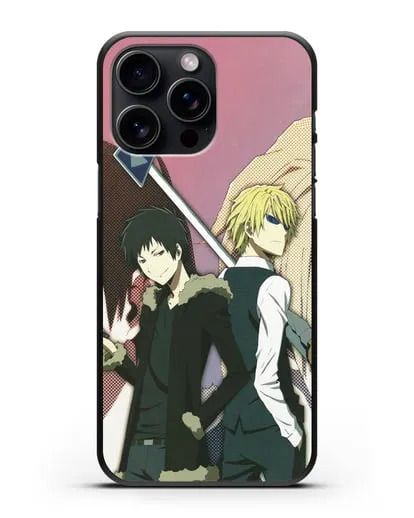 Чехол аниме Дюрарара!! (Durarara!!) Шизуо и Изая силиконовый для iPhone 15 Pro Max