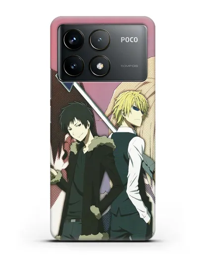 Чехол аниме Дюрарара!! (Durarara!!) Шизуо и Изая силиконовый для Xiaomi Poco F6 Pro