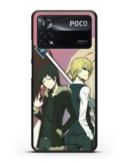 Чехол аниме Дюрарара!! (Durarara!!) Шизуо и Изая силиконовый для Xiaomi Poco X4 Pro