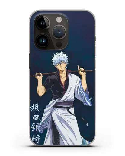 Чехол аниме Гинтама (Gintama) Саката гинтоки силиконовый для iPhone 14 Pro