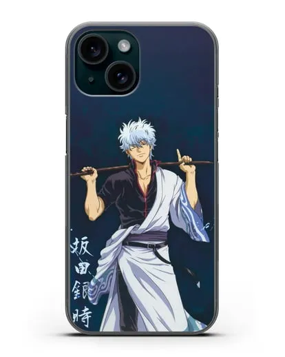 Чехол аниме Гинтама (Gintama) Саката гинтоки силиконовый для iPhone 15