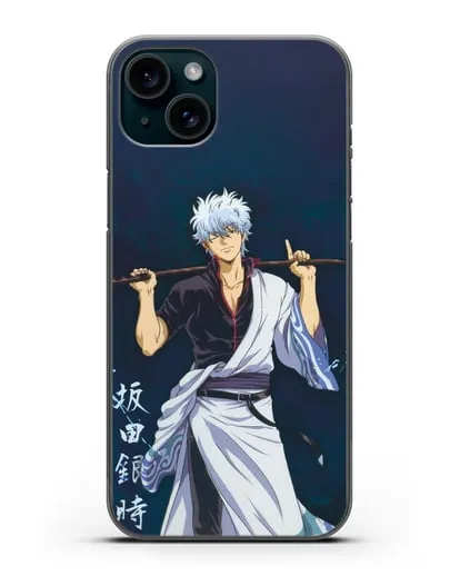 Чехол аниме Гинтама (Gintama) Саката гинтоки силиконовый для iPhone 15 Plus