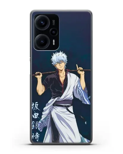 Чехол аниме Гинтама (Gintama) Саката гинтоки силиконовый для Xiaomi Poco F5