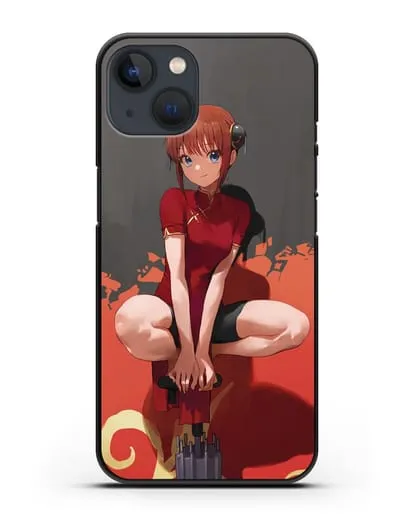 Чехол аниме Гинтама (Gintama) Кагура силиконовый для iPhone 13 Mini