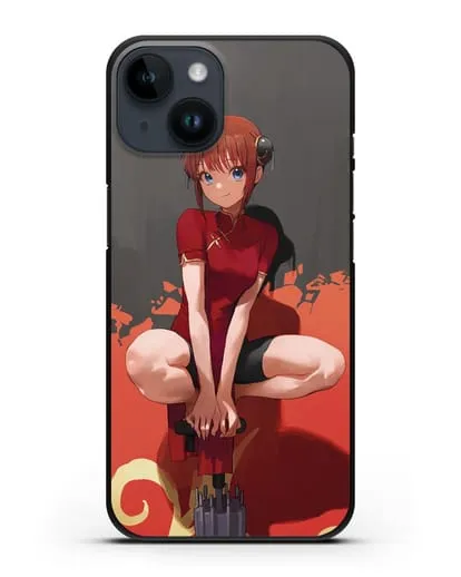 Чехол аниме Гинтама (Gintama) Кагура силиконовый для iPhone 14