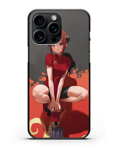 Чехол аниме Гинтама (Gintama) Кагура силиконовый для iPhone 15 Pro Max