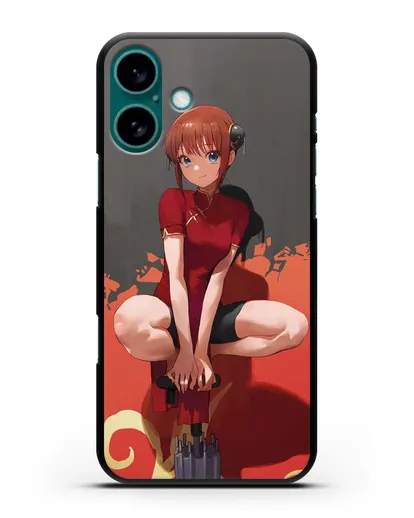 Чехол аниме Гинтама (Gintama) Кагура силиконовый для iPhone 16 Plus