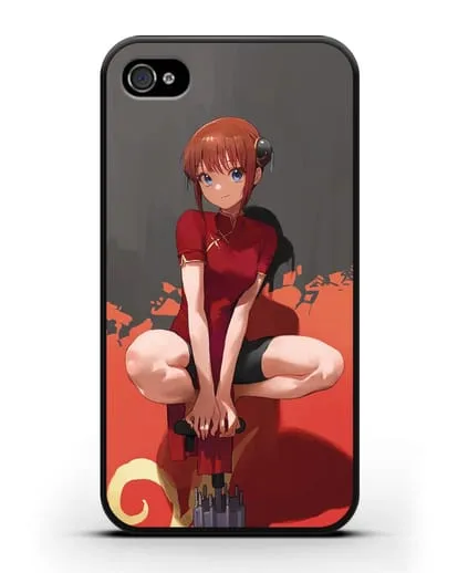 Чехол аниме Гинтама (Gintama) Кагура силиконовый для iPhone 4/4s