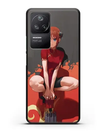 Чехол аниме Гинтама (Gintama) Кагура силиконовый для Xiaomi Poco F4