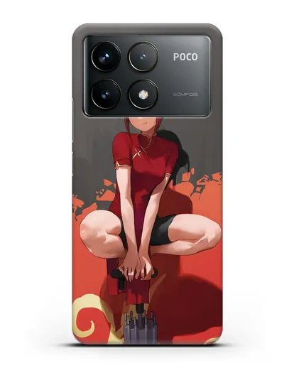Чехол аниме Гинтама (Gintama) Кагура силиконовый для Xiaomi Poco F6 Pro