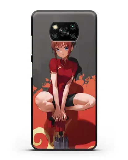 Чехол аниме Гинтама (Gintama) Кагура силиконовый для Xiaomi Poco X3