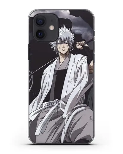 Чехол аниме Гинтама (Gintama) Саката Гинтоки с мечом силиконовый для iPhone 12