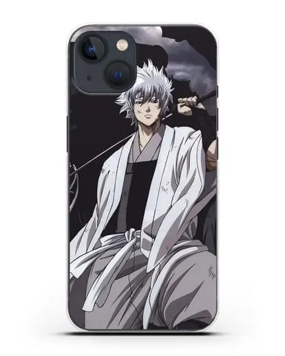 Чехол аниме Гинтама (Gintama) Саката Гинтоки с мечом силиконовый для iPhone 13